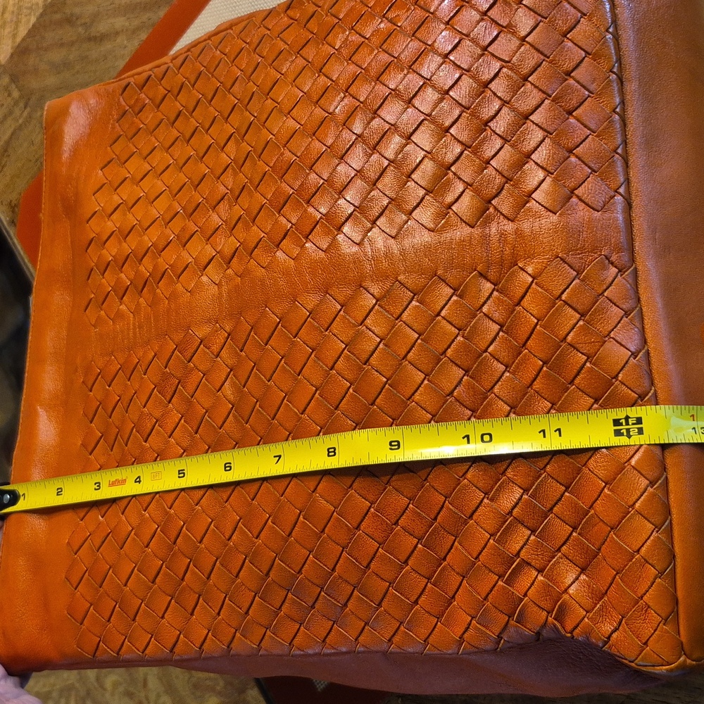 Bottega Veneta Persimmon Intrecciato Woven Leather Tote With Blue Suede Interior - Picture 13 of 14